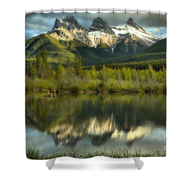 Three Sisters Shower Curtain featuring the photograph Afternoon At The Three Sisters by Adam Jewell