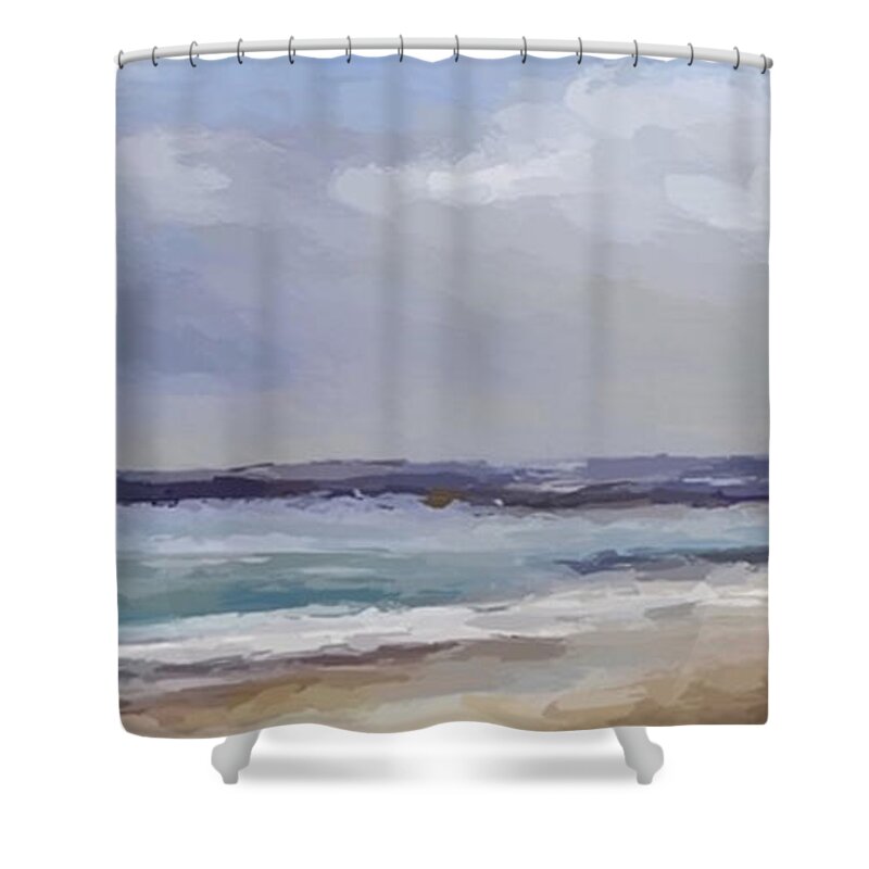 Anthony Fishburne Shower Curtain featuring the mixed media Afternoon storm by Anthony Fishburne