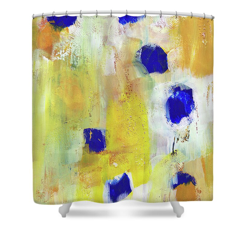 Abstract Shower Curtain featuring the painting Afternoon Sun 2 Art by Linda Woods by Linda Woods