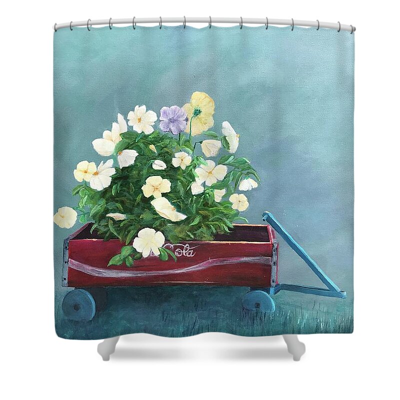 Flowers Shower Curtain featuring the painting Against All Odds II by Deborah Naves