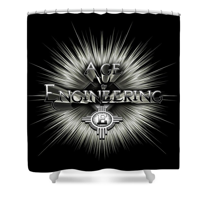 Engineer Shower Curtain featuring the digital art Age Of Engineering ISOTXT by Rolando Burbon