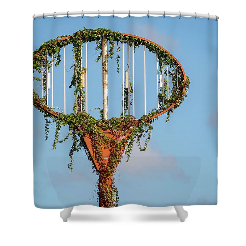 Sign Shower Curtain featuring the photograph Aging Sign by Les Greenwood
