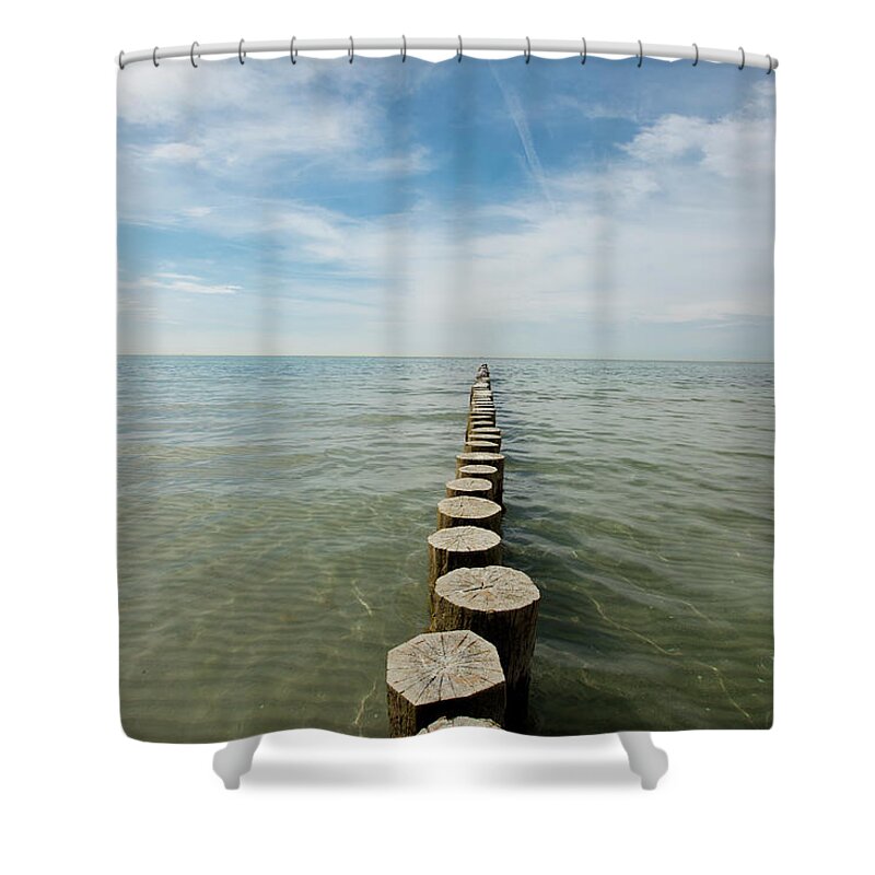 Water's Edge Shower Curtain featuring the photograph Ahrenshoop Beach In The Baltic Sea by Alvarez