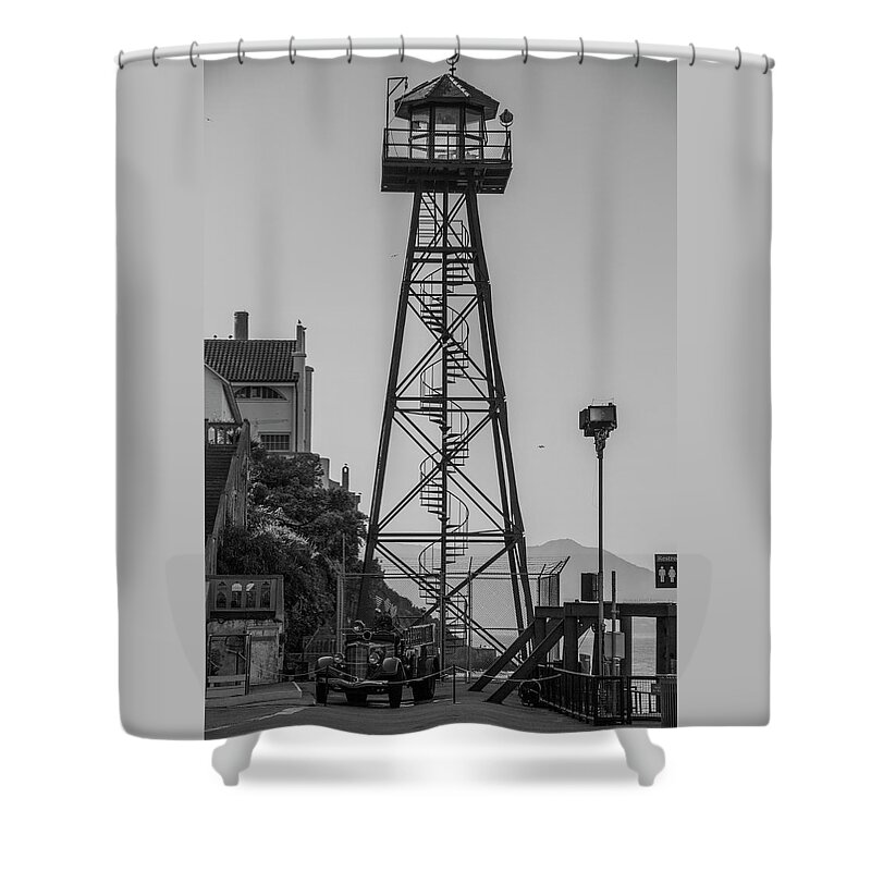 San Francisco Shower Curtain featuring the photograph Alcatraz Light house by Stuart Manning