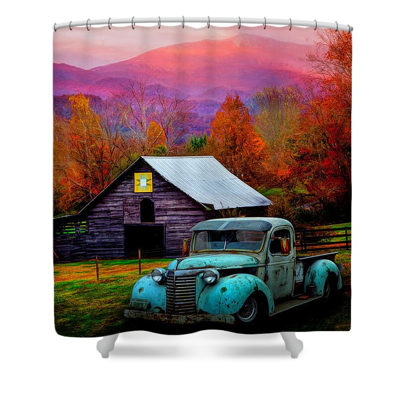 1938 Shower Curtain featuring the photograph All American Chevy by Debra and Dave Vanderlaan