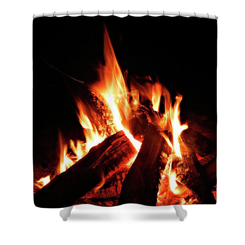 All Fired Up Shower Curtain featuring the photograph All Fired Up 11 by Cyryn Fyrcyd