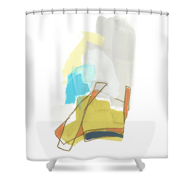Abstract Shower Curtain featuring the painting Allegro Vi by June Erica Vess