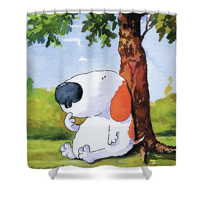 Dog Shower Curtain featuring the painting Alone With His Thoughts by Jim Tweedy