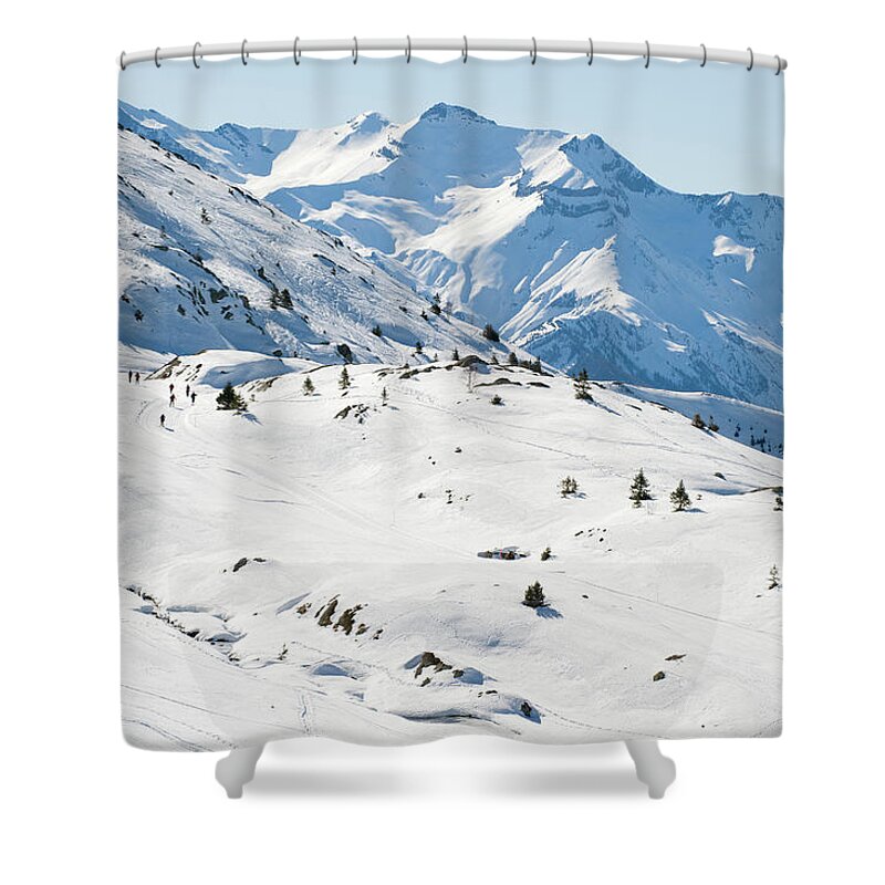 Tranquility Shower Curtain featuring the photograph Alp Dhuez by Marco Maccarini