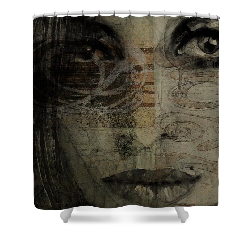 Amy Winehouse Shower Curtain featuring the painting Amy Winehouse - Back To Black by Paul Lovering