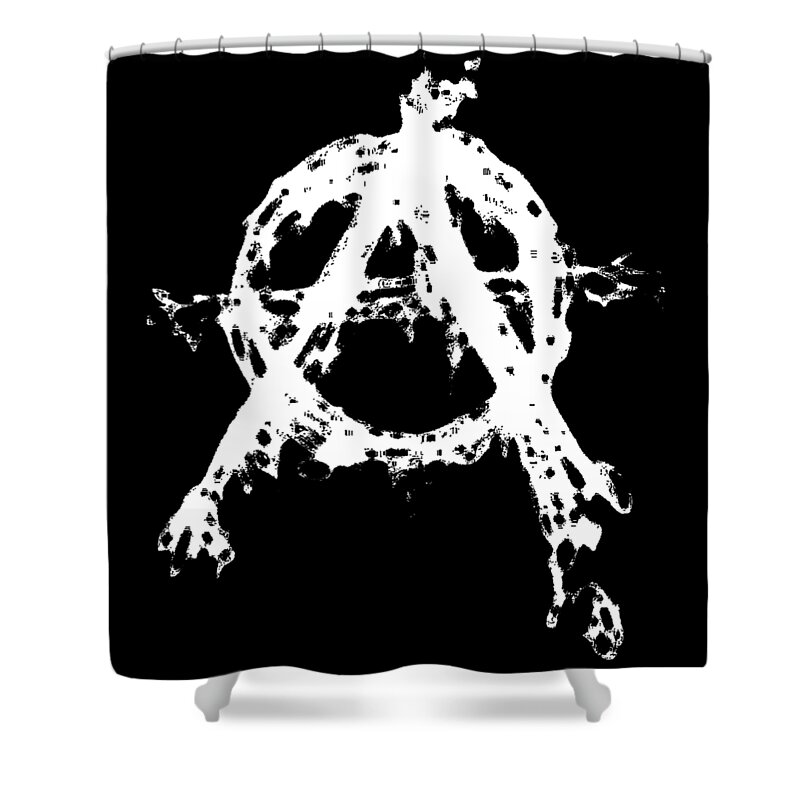 Anarchy Shower Curtain featuring the digital art Anarchy Graphic by Roseanne Jones