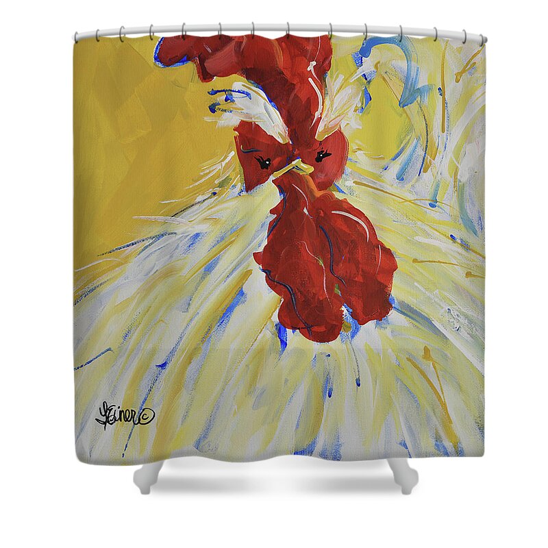 Chicken Shower Curtain featuring the painting Angel by Terri Einer