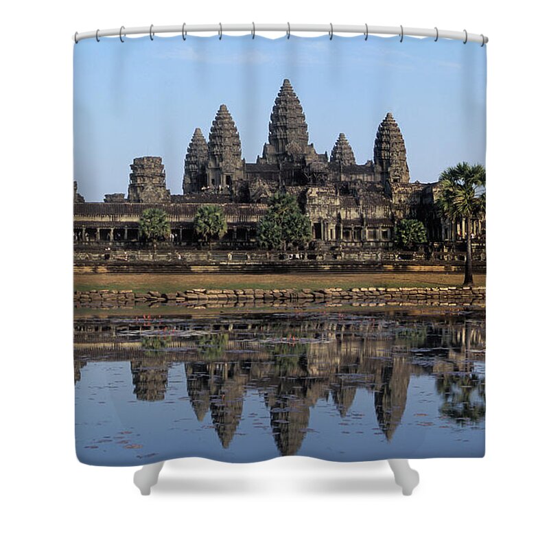 Cambodian Culture Shower Curtain featuring the photograph Angkor Wat, Cambodia by James Gritz