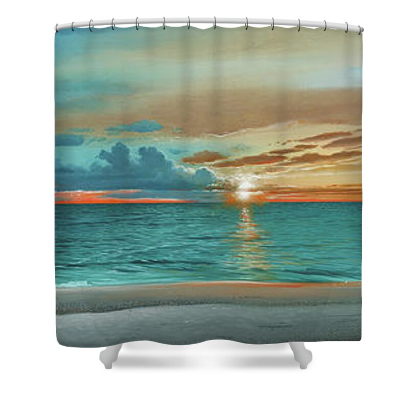 Anna Maria Island Beach Shower Curtain featuring the painting Anna Maria Island Beach by Mike Brown