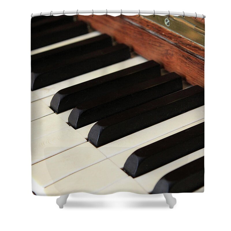 Piano Shower Curtain featuring the photograph Antique Piano by Martine Roch