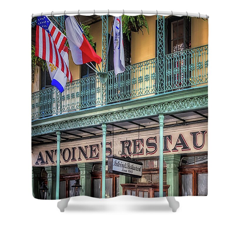 New Orleans Shower Curtain featuring the photograph Antoine's by Susan Rissi Tregoning