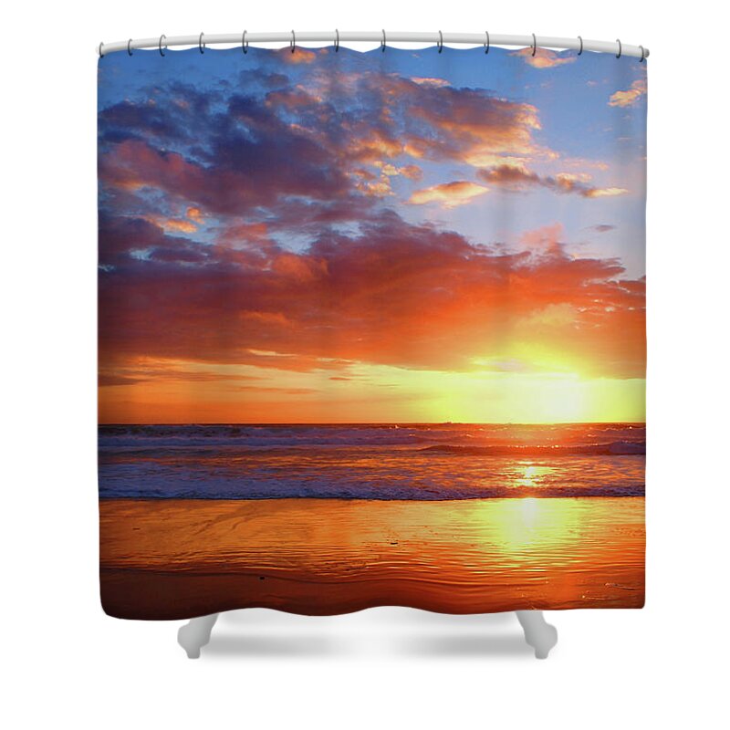 Scenics Shower Curtain featuring the photograph Apricot Sky At Sunset by Kam