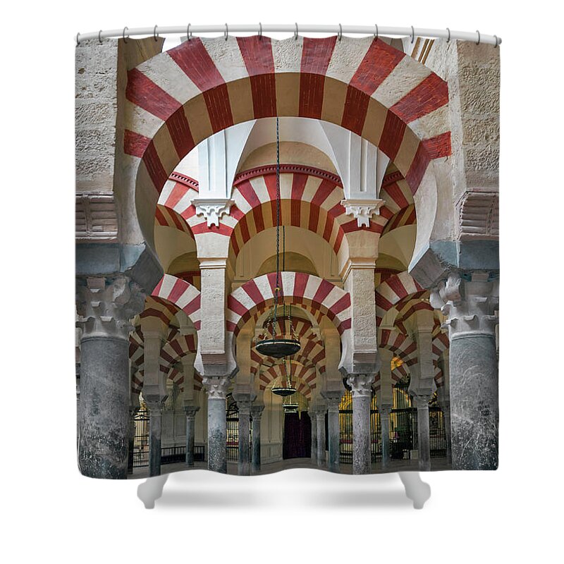Arch Shower Curtain featuring the photograph Arches Inside Mezquita At Cordoba by Izzet Keribar