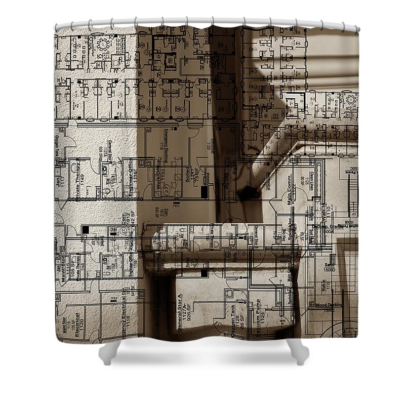 Architecture Shower Curtain featuring the painting Architecture Drawing Iv by Sisa Jasper