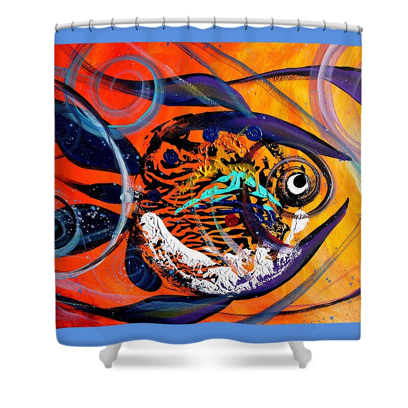 Fish Shower Curtain featuring the painting Arizona Fish by J Vincent Scarpace