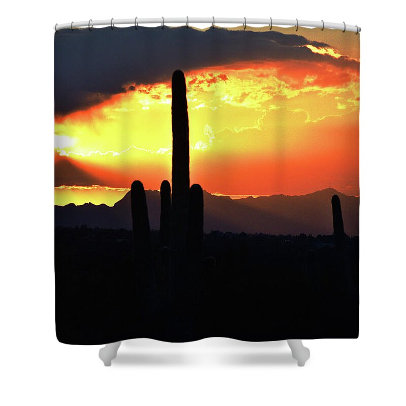 Tucson Shower Curtain featuring the photograph Arizona Sky Glow by Chance Kafka