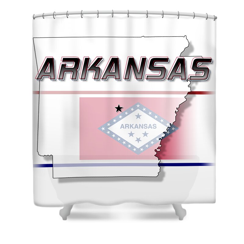 Arkansas Shower Curtain featuring the digital art Arkansas State Horizontal Print by Rick Bartrand