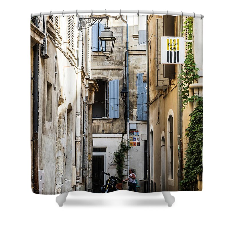 Architecture Shower Curtain featuring the photograph Arles Alley by Thomas Marchessault
