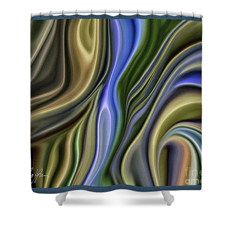 River Shower Curtain featuring the digital art Around The River by Leo Symon