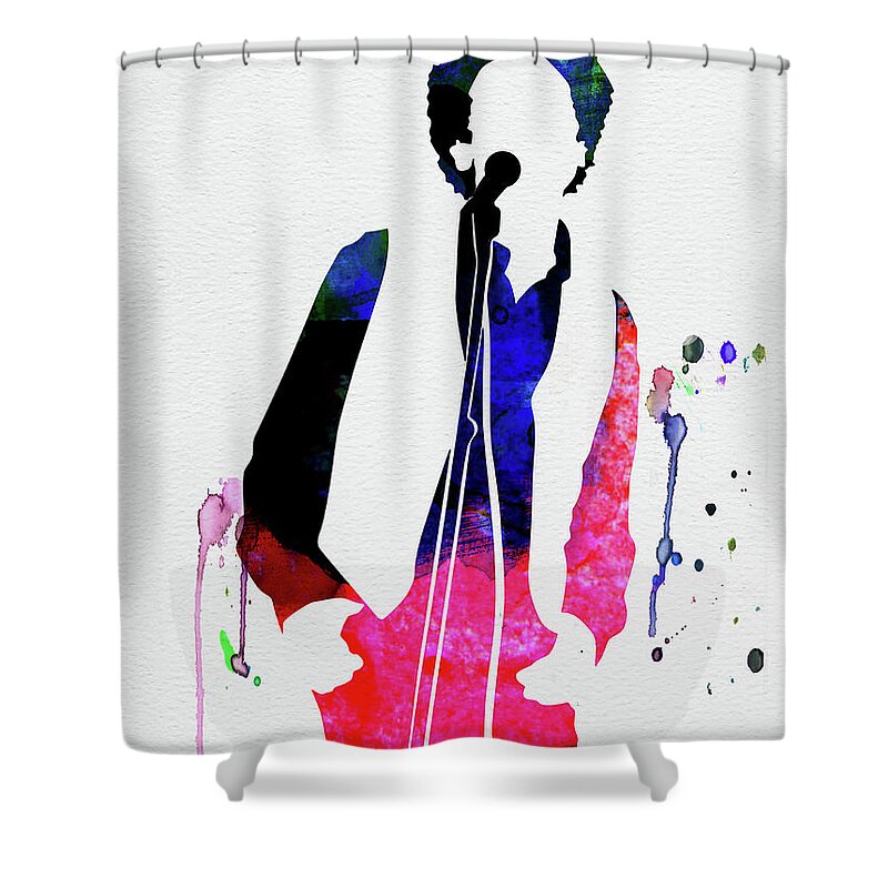 Art Garfunkel Shower Curtain featuring the mixed media Art Garfunkel Watercolor by Naxart Studio