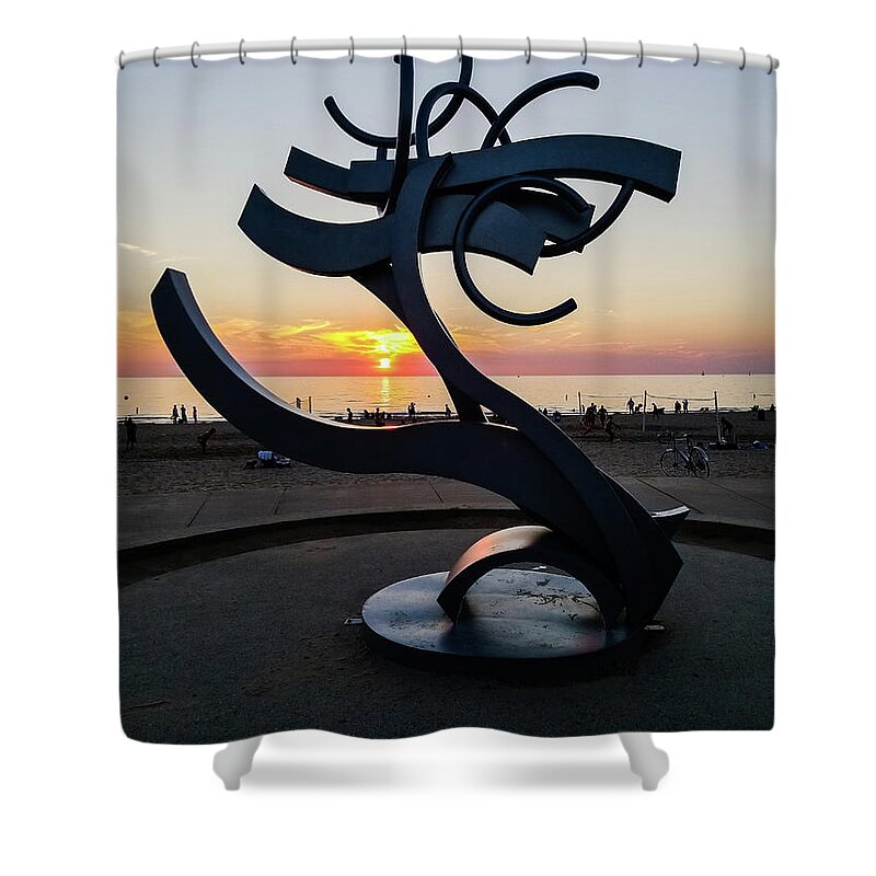 Sunset Shower Curtain featuring the photograph Art in Michigan by Elizabeth M