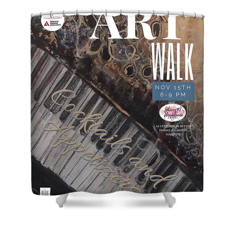 Artshow Shower Curtain featuring the painting Artwalk Art Show Scottsdale by Sherry Harradence