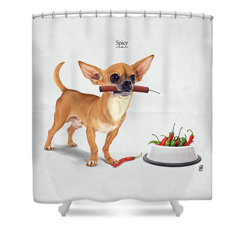 Illustration Shower Curtain featuring the digital art Spicy by Rob Snow