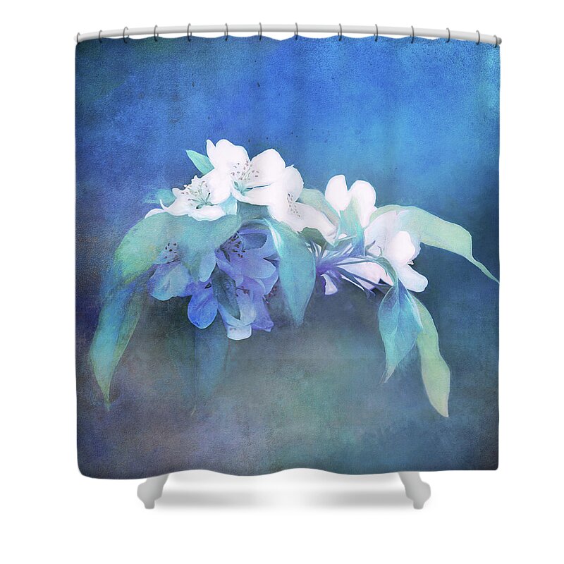 Crabapple Blossoms Shower Curtain featuring the photograph Painted Crabapple Blossoms by Anita Pollak