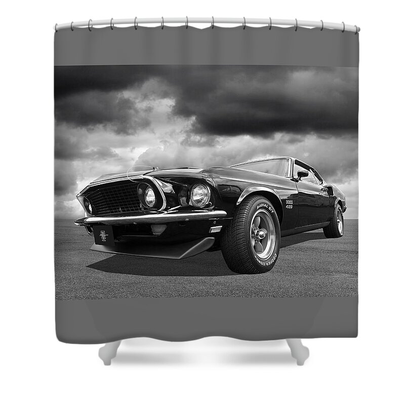 Classic Ford Mustang Shower Curtain featuring the photograph John Wicks Mustang Boss 429 by Gill Billington