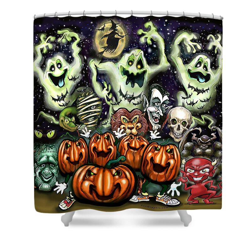 Halloween Shower Curtain featuring the digital art Halloween Fun by Kevin Middleton