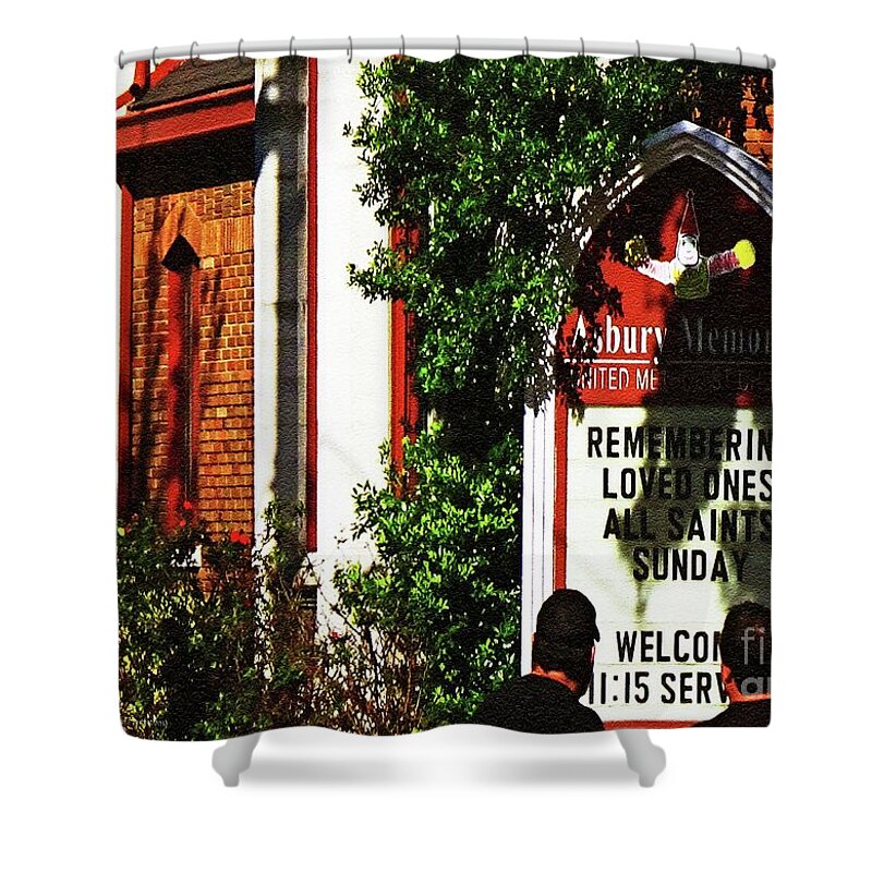 American Churches Shower Curtain featuring the photograph Asbury and Remembrance by Aberjhani