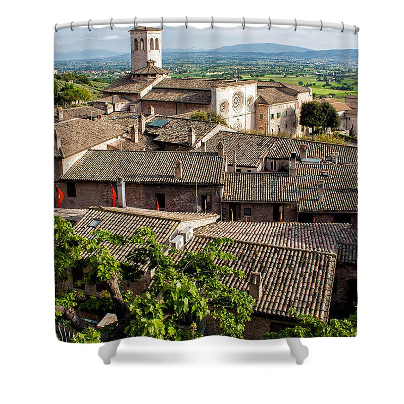 Tranquility Shower Curtain featuring the photograph Assisi, Umbria, Italy by Anna A. Krømcke