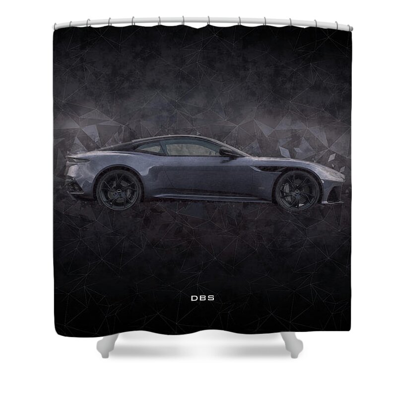 Aston Martin Dbs Shower Curtain featuring the digital art Aston Martin DBS by Airpower Art