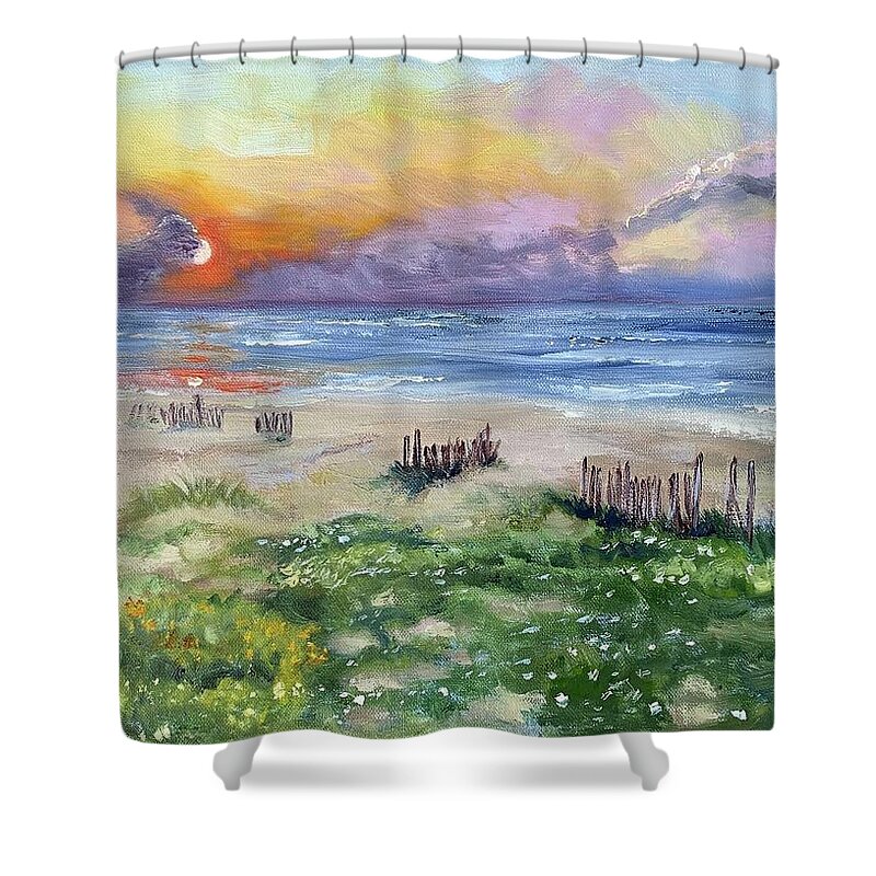 Texas Artist Melissa A. Torres Shower Curtain featuring the painting At First Glance by Melissa Torres