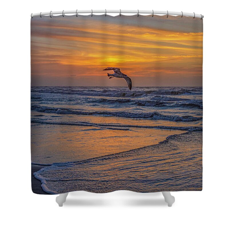 Atlantic Shower Curtain featuring the photograph Atlantic Sunrise 2010-09 02 by Jim Dollar