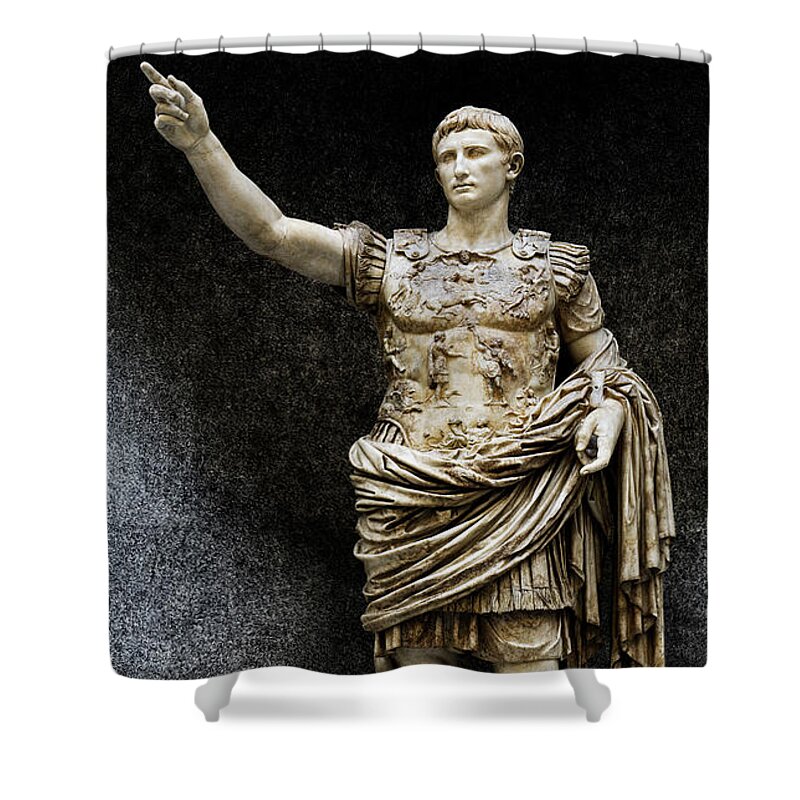 Augustus Of Prima Porta Shower Curtain featuring the photograph Augustus of Prima Porta by Weston Westmoreland