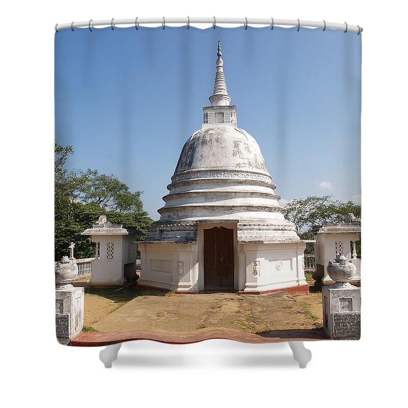 Tranquility Shower Curtain featuring the photograph Aukanas Buddha Temple by Images