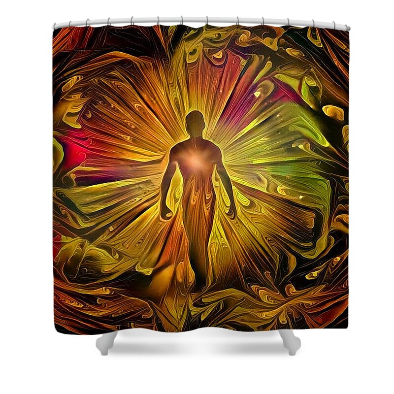3d Rendering Shower Curtain featuring the digital art Aura or soul by Bruce Rolff