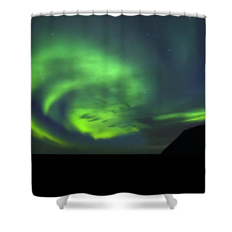 Aurora Borealis Alaska Shower Curtain featuring the photograph Aurora Borealis in alaska by Greg Smith