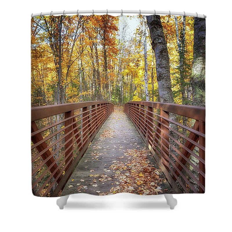 Autumn Shower Curtain featuring the photograph Autumn at Frog Bay by Susan Rissi Tregoning