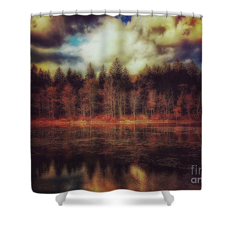 Lake Shower Curtain featuring the photograph Autumn at the Lake by David Rucker