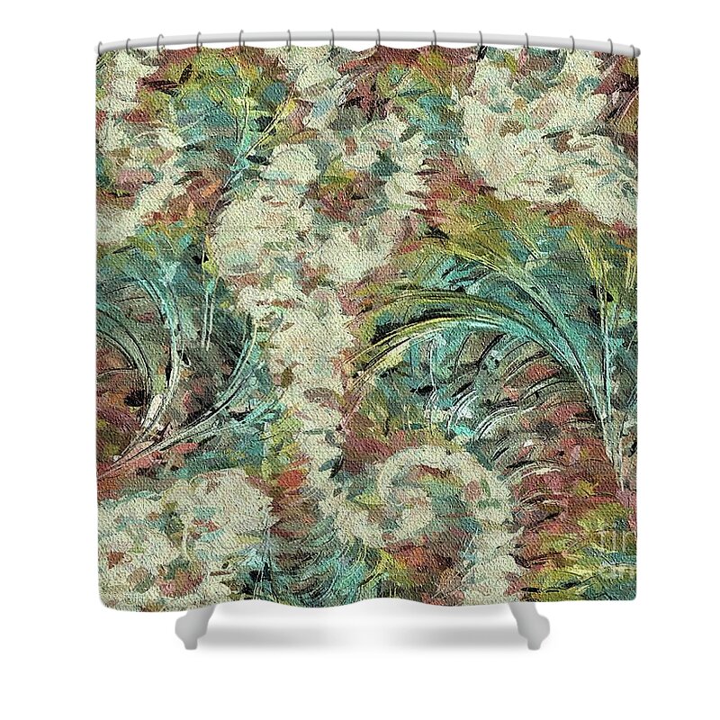 Art Shower Curtain featuring the painting Autumn by Tito by Esoterica Art Agency