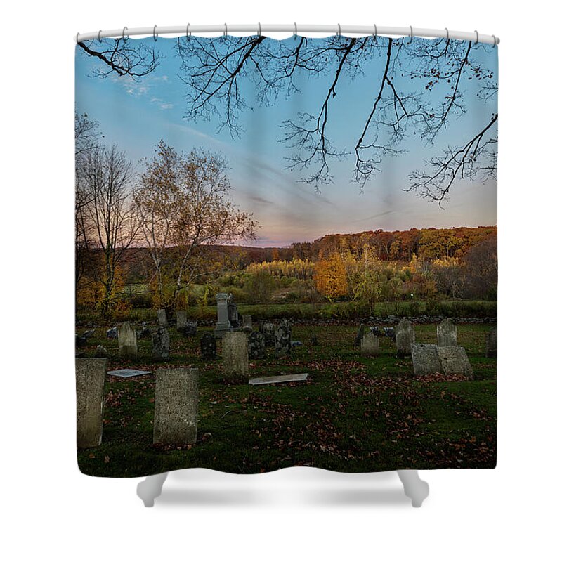 Cemetery Shower Curtain featuring the photograph Autumn Cemetary by Bill Wakeley