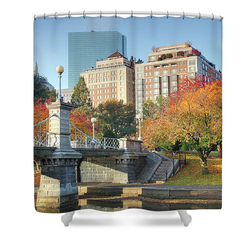 Downtown District Shower Curtain featuring the photograph Autumn In Boston by Denistangneyjr