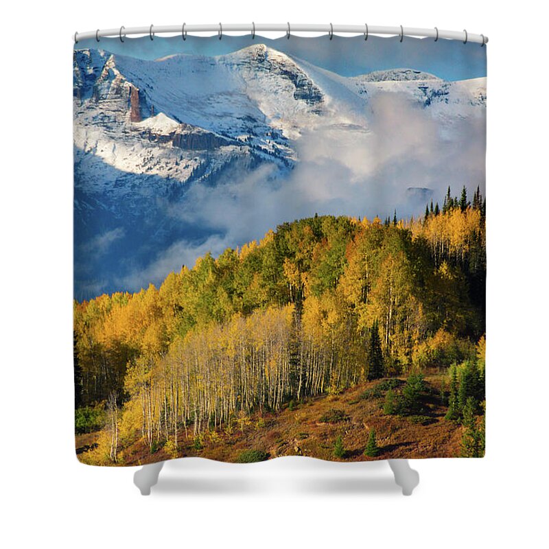 America Shower Curtain featuring the photograph Autumn Pradise In The West Elk Mountains by John De Bord